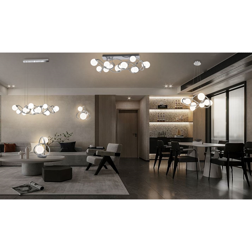 Wofi 7014-807 - LED Chandelier on a string NANCY 8xG9/3,5W/230V shiny chrome