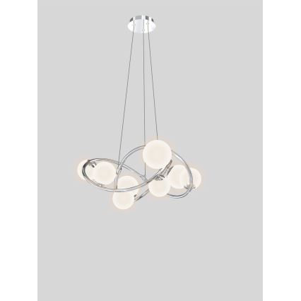 Wofi 7014-807 - LED Chandelier on a string NANCY 8xG9/3,5W/230V shiny chrome