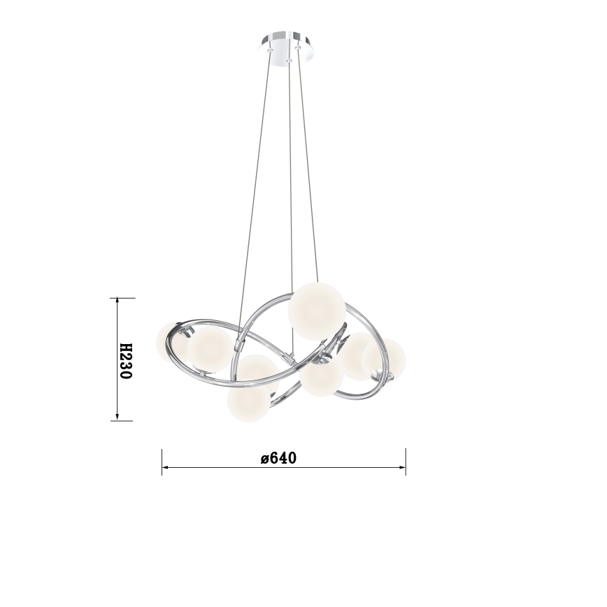 Wofi 7014-807 - LED Chandelier on a string NANCY 8xG9/3,5W/230V shiny chrome