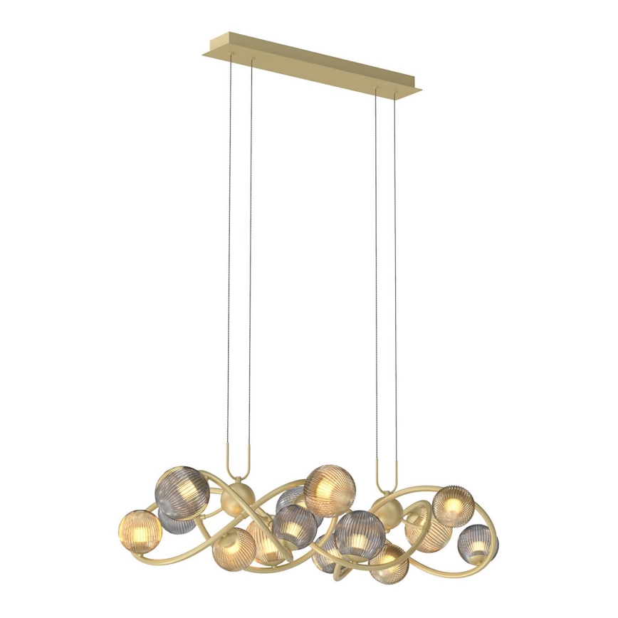 Wofi 7015-1404 - LED Chandelier on a string METZ 14xG9/3,5W/230V gold/grey
