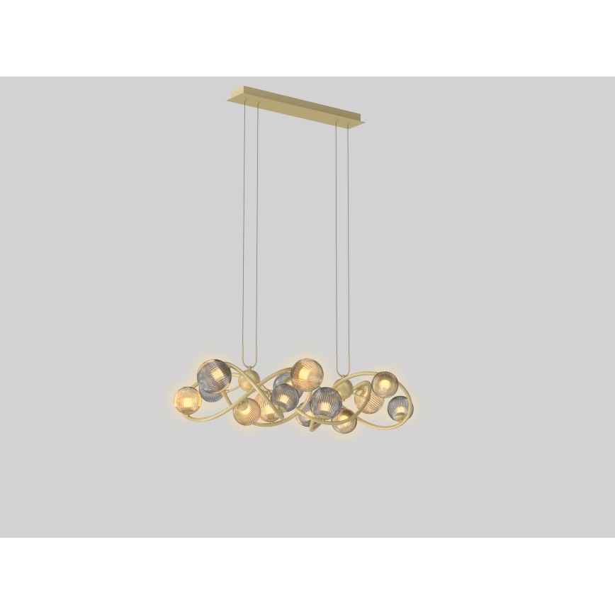 Wofi 7015-1404 - LED Chandelier on a string METZ 14xG9/3,5W/230V gold/grey