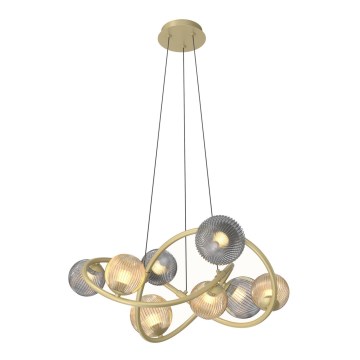 Wofi 7015-804 - LED Chandelier on a string METZ 8xG9/3,5W/230V gold/grey
