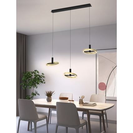 Wofi 7016-304 - LED Dimmable chandelier on a string BREST LED/26W/230V black/gold