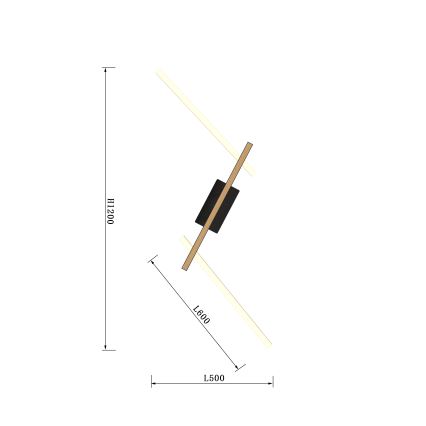 Wofi 7021-306 - LED Dimmable wall light RIMINI LED/40W/230V brown/black