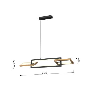 Wofi 7022-306- LED Dimmable chandelier on a string MATERA LED/30W/230V black/brown
