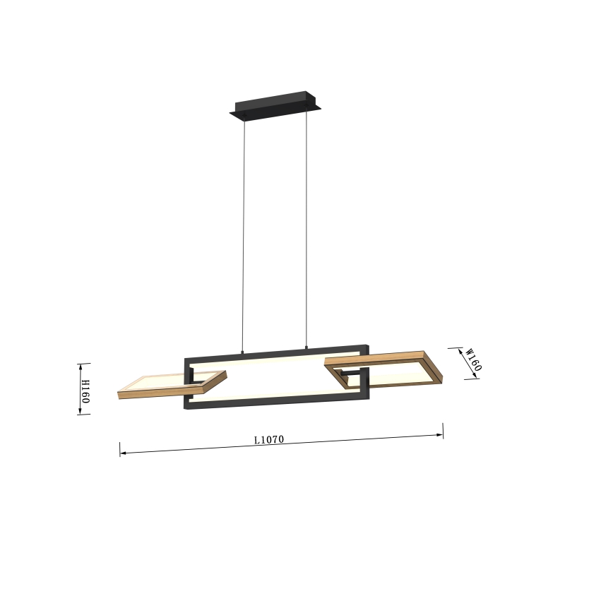 Wofi 7022-306- LED Dimmable chandelier on a string MATERA LED/30W/230V black/brown