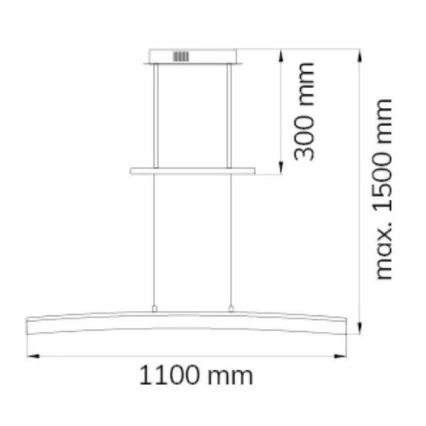 Wofi 7230.01.64.6000 - LED Dimmable chandelier on a string FERROL LED/28W/230V