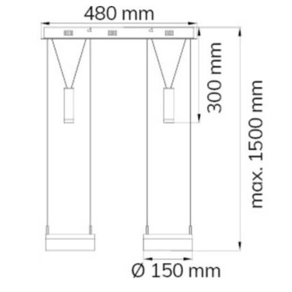 Wofi 7263.04.54.6000 - LED Dimmable chandelier on a string JETTE 2xLED/7,5W/230V + 2xLED/1W
