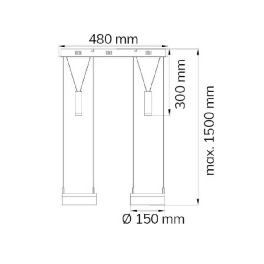 Wofi 7263.04.54.6000 - LED Dimmable chandelier on a string JETTE 2xLED/7,5W/230V + 2xLED/1W