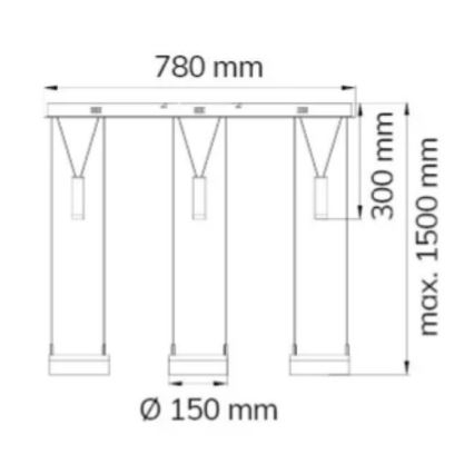 Wofi 7263.06.54.6000 - LED Dimmable chandelier on a string JETTE 3xLED/7,5W/230V + 3xLED/1W