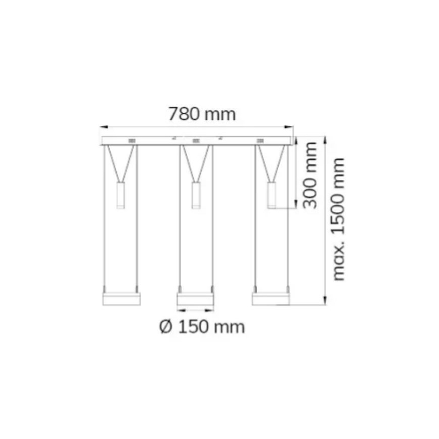 Wofi 7263.06.54.6000 - LED Dimmable chandelier on a string JETTE 3xLED/7,5W/230V + 3xLED/1W