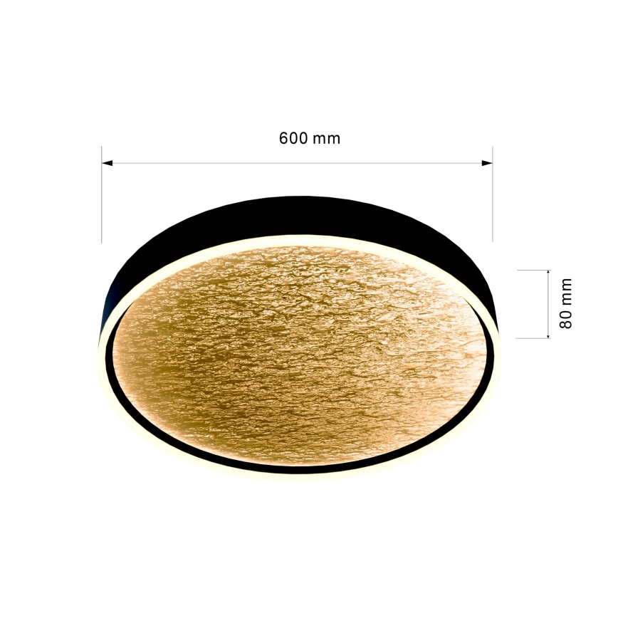 Wofi 9002-104L - LED Dimmable ceiling light BORDEAUX LED/60W/230V black/gold