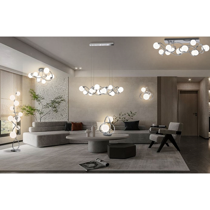 Wofi 9014-807 - LED Surface-mounted chandelier NANCY 8xG9/3,5W/230V shiny chrome