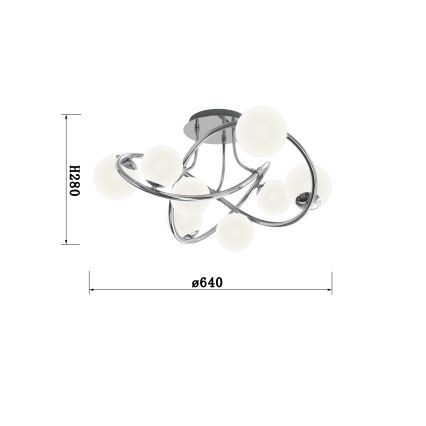 Wofi 9014-807 - LED Surface-mounted chandelier NANCY 8xG9/3,5W/230V shiny chrome