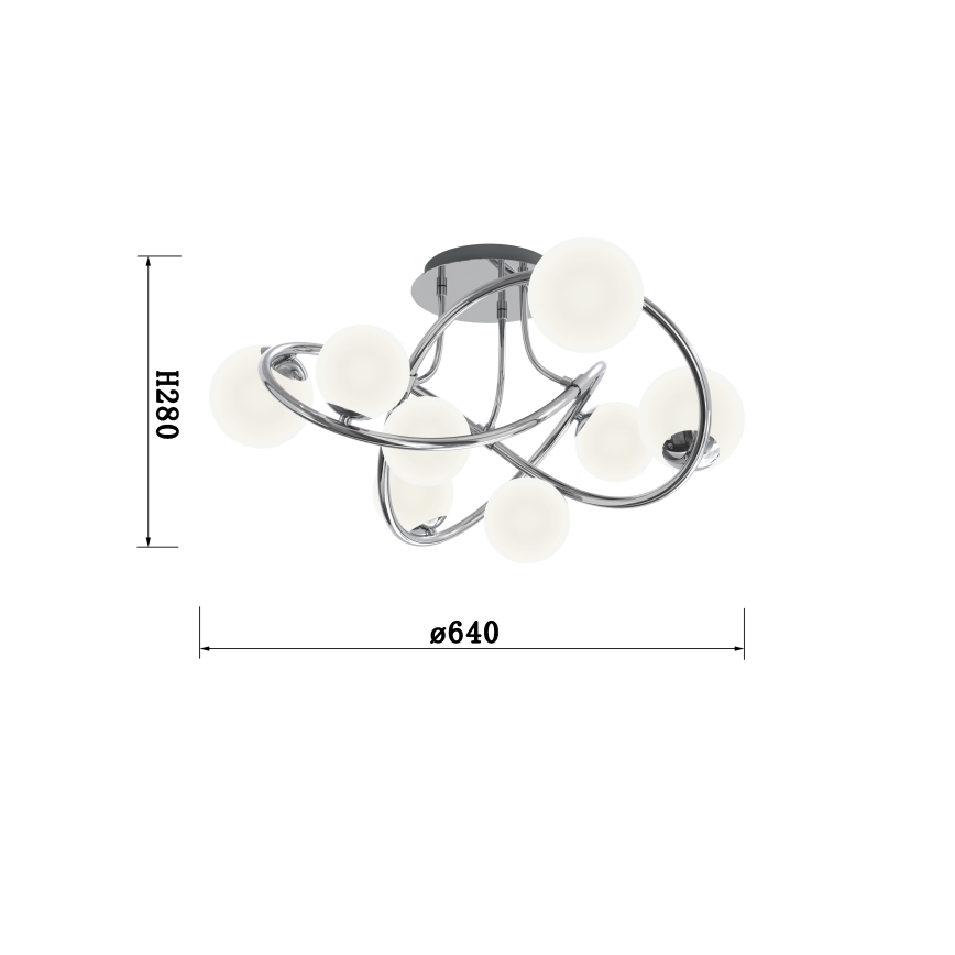 Wofi 9014-807 - LED Surface-mounted chandelier NANCY 8xG9/3,5W/230V shiny chrome