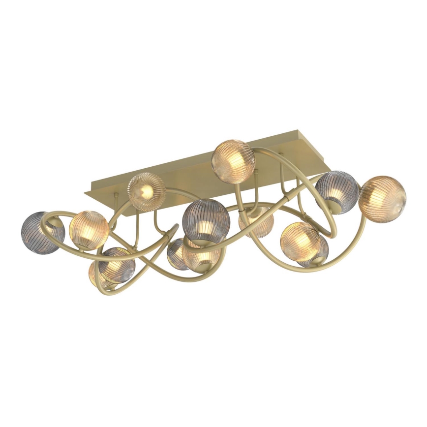 Wofi 9015-1204 - LED Surface-mounted chandelier METZ 12xG9/3,5W/230V gold/grey