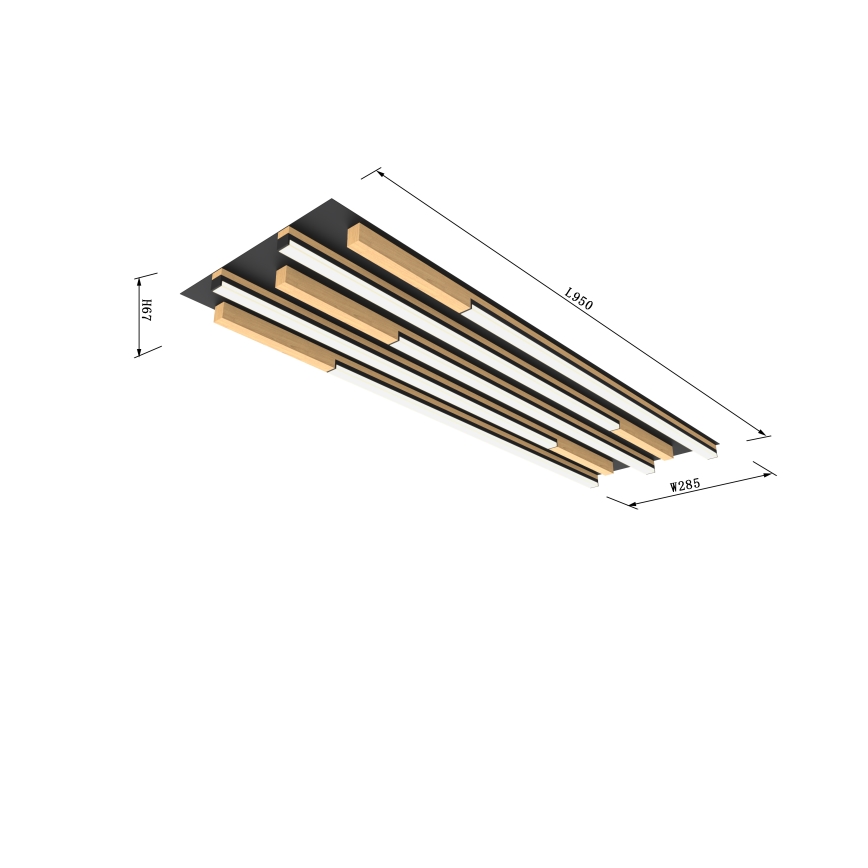 Wofi 9031-506L - LED Dimmable ceiling light PALERMO LED/57W/230V rubber tree