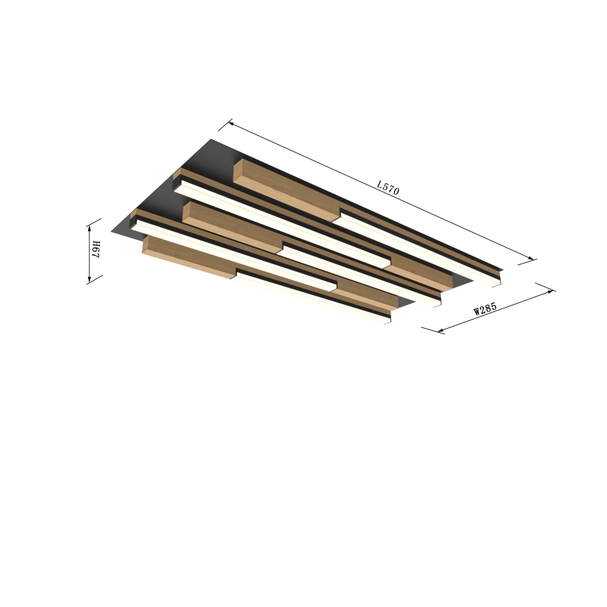 Wofi 9031-506S  - LED Dimmable ceiling light PALERMO LED/34W/230V rubber tree