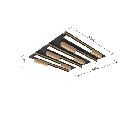 Wofi 9031-606 - LED Dimmable ceiling light PALERMO LED/26W/230V rubber tree