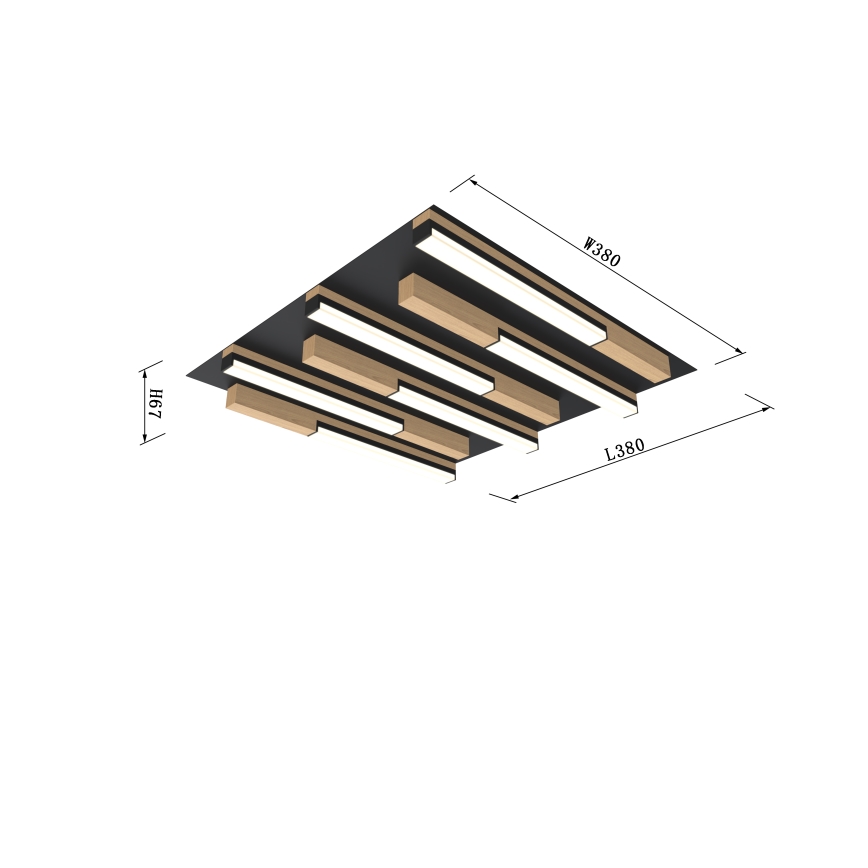Wofi 9031-606 - LED Dimmable ceiling light PALERMO LED/26W/230V rubber tree