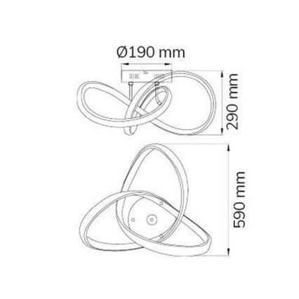 Wofi 9134.01.15.7000 - LED Surface-mounted chandelier INDIGO LED/45W/230V