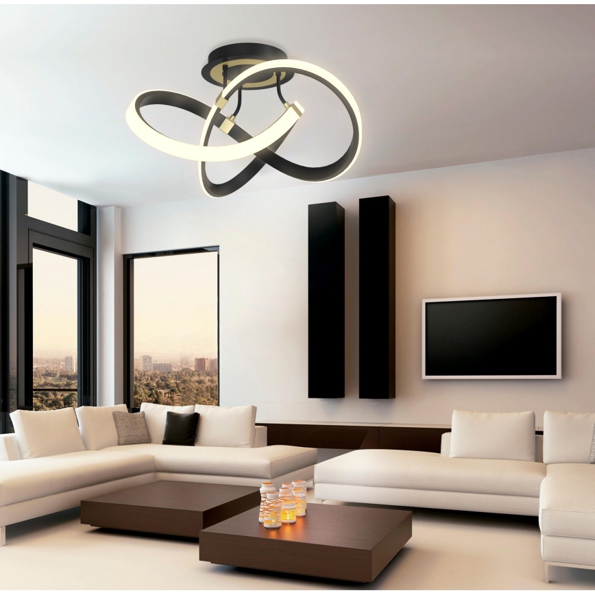 Wofi 9134-104 - LED Dimmable surface-mounted chandelier INDIGO LED/44W/230V black/gold