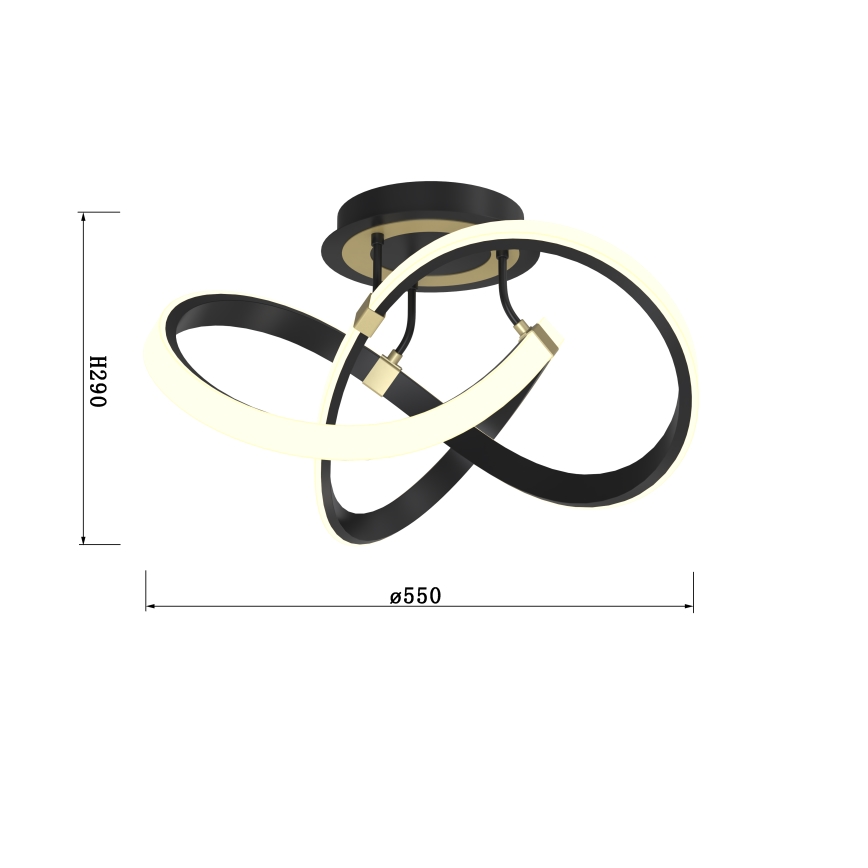 Wofi 9134-104 - LED Dimmable surface-mounted chandelier INDIGO LED/44W/230V black/gold