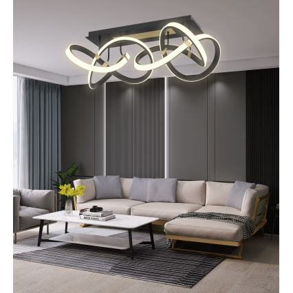 Wofi 9134-204 - LED Dimmable surface-mounted chandelier INDIGO LED/64W/230V black/gold
