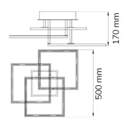 Wofi 9243.03.10.9300 - LED Dimmable surface-mounted chandelier MODESTO LED/33W/230V