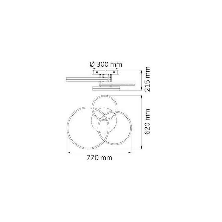 Wofi 9822.03.88.9000 - LED Dimmable surface-mounted chandelier VAASA LED/58W/230V