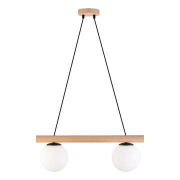 WOODSTOCK Cable Pendant Light 2xE27/15W/230V, Wood/Black