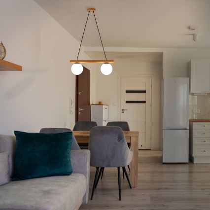 WOODSTOCK Cable Pendant Light 2xE27/15W/230V, Wood/Black