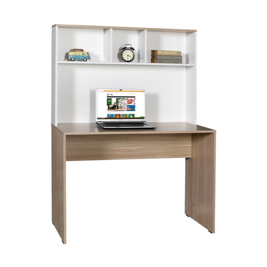 Work table 149x110 cm white/brown