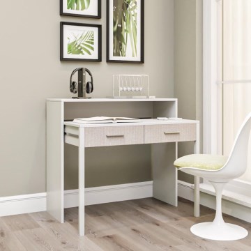 Work table 88x99 cm white/beige