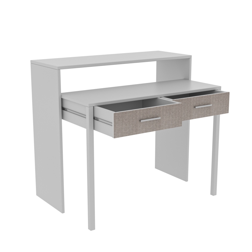 Work table 88x99 cm white/beige