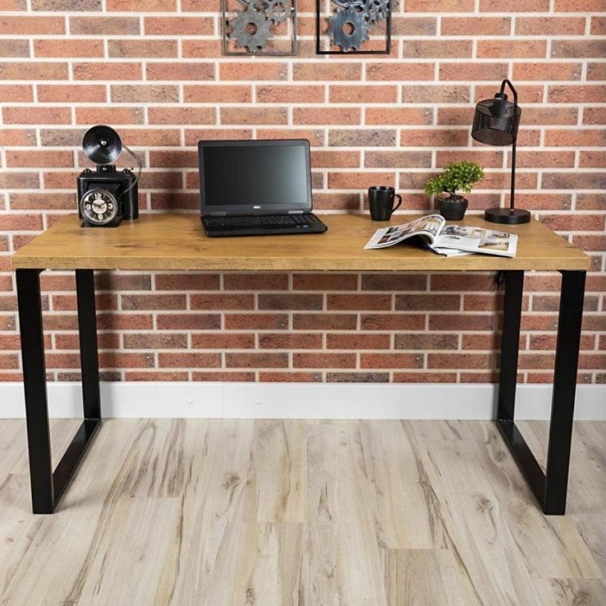 Work table BLAT 160x60 cm black/brown
