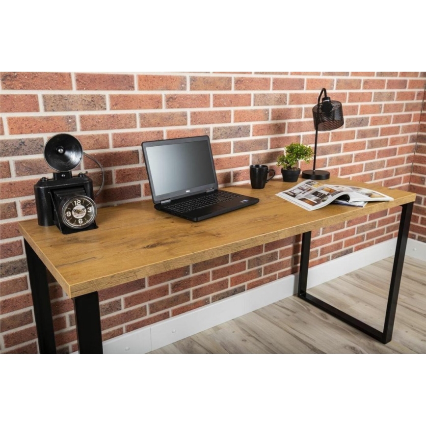 Work table BLAT 160x60 cm black/brown