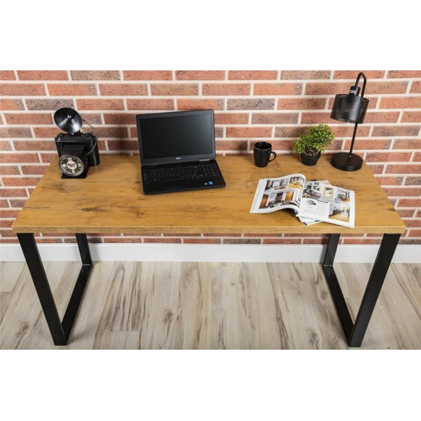 Work table BLAT 160x60 cm black/brown