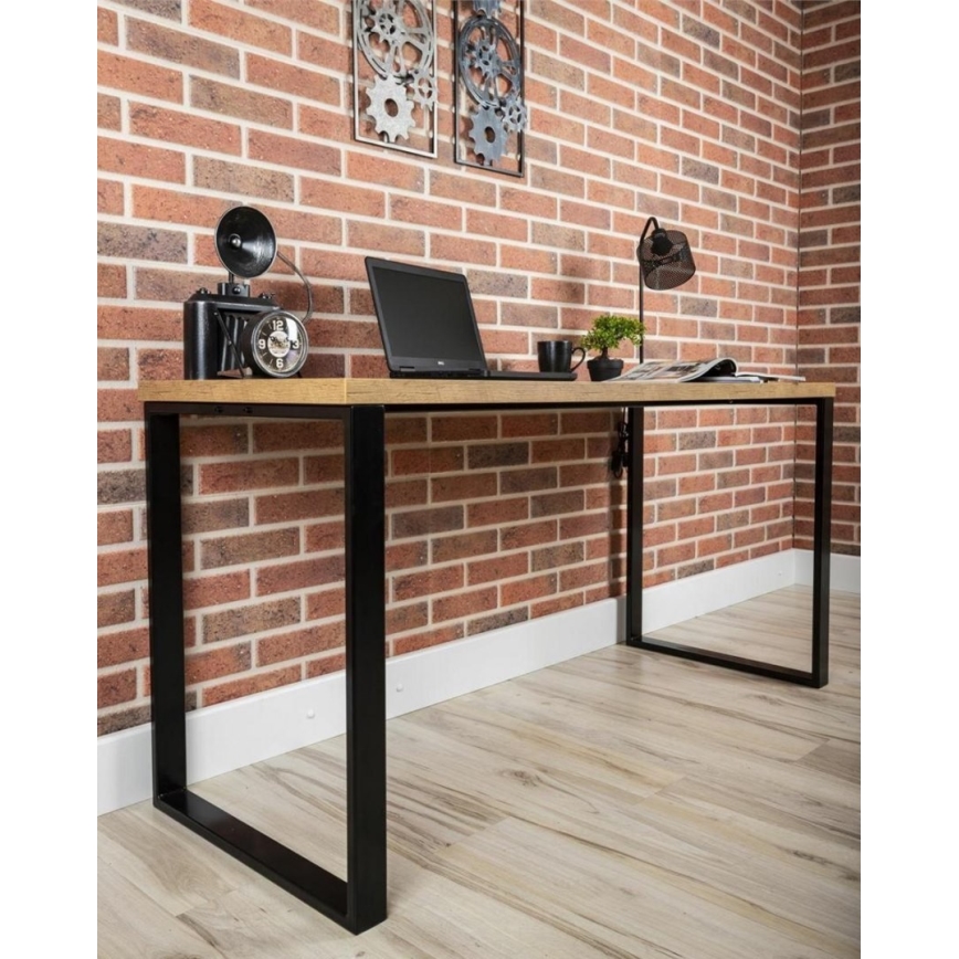 Work table BLAT 160x60 cm black/brown