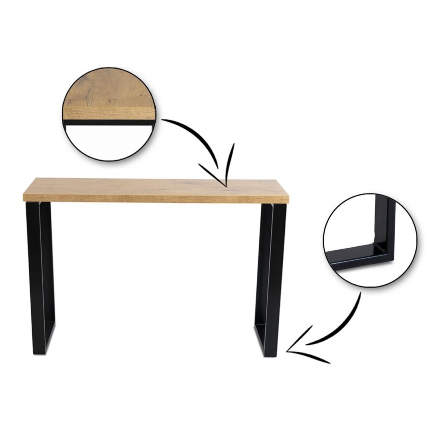 Work table BLAT 160x60 cm black/brown
