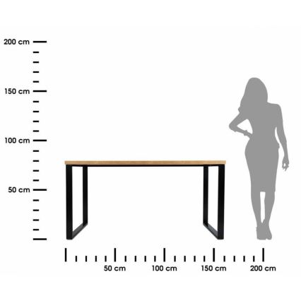 Work table BLAT 160x60 cm black/brown