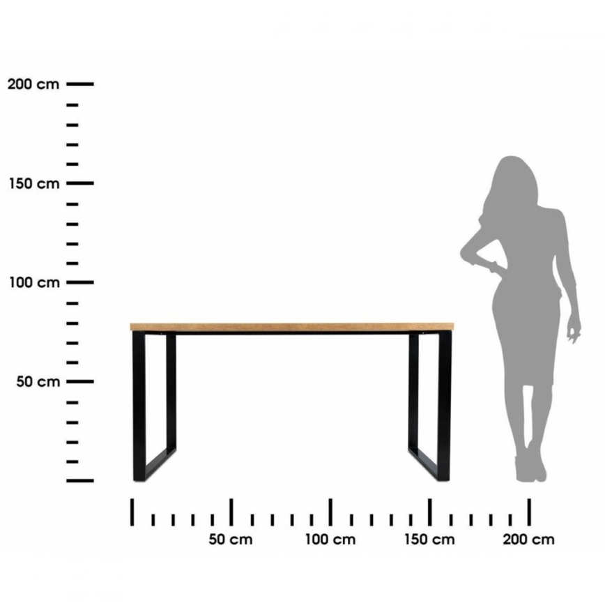 Work table BLAT 160x60 cm black/brown