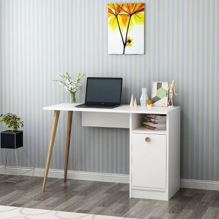 Work table CANNAS 110x74 cm white/brown