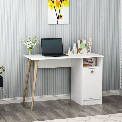 Work table CANNAS 110x74 cm white/brown