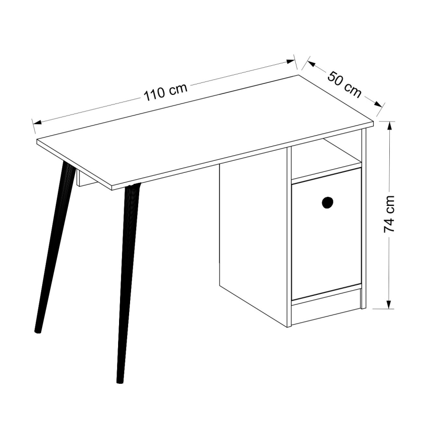 Work table CANNAS 110x74 cm white/brown