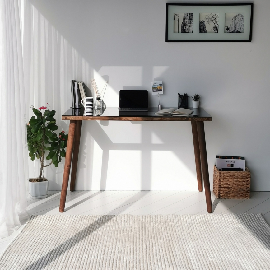 Work table COZY 73x110 cm pine/black