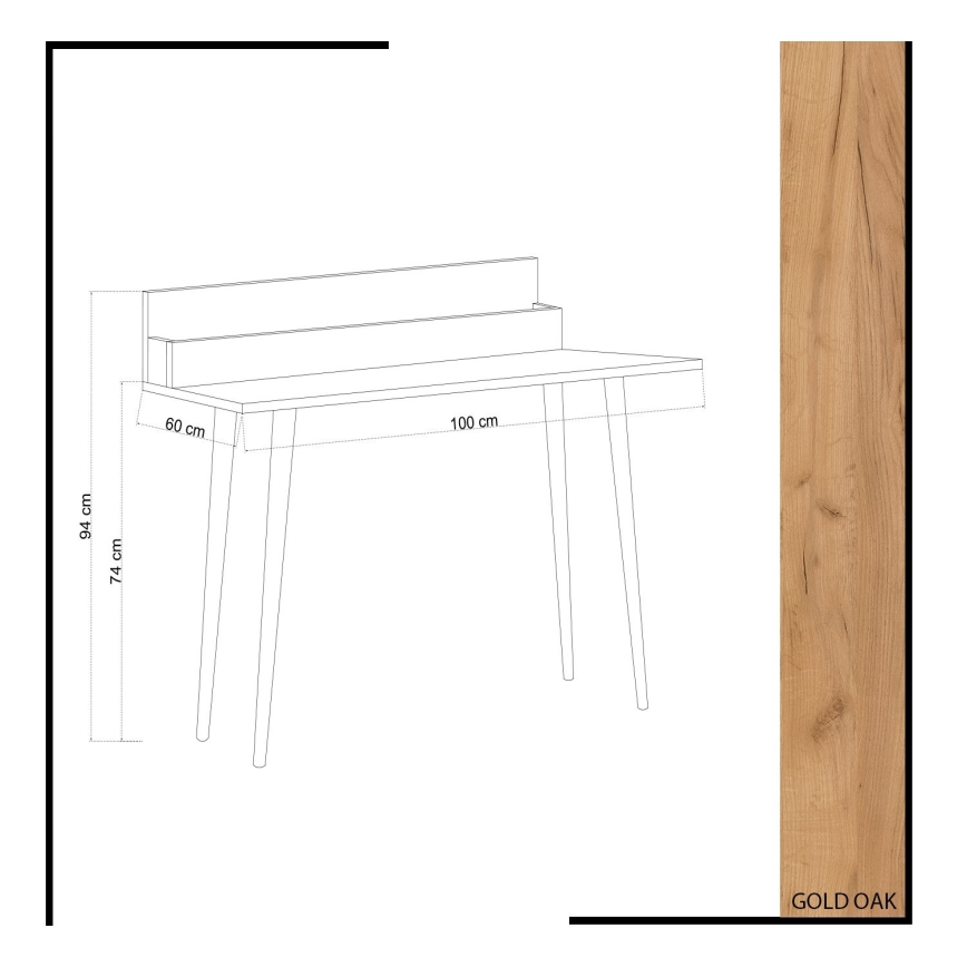 Work table RAMMI 94x100 cm brown