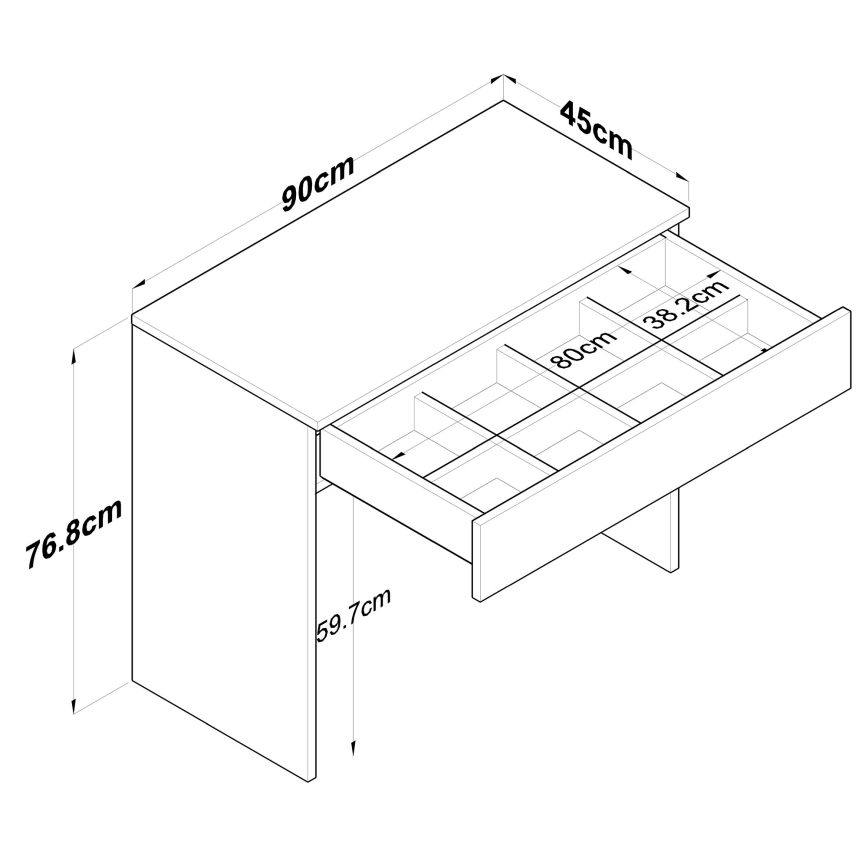 Work table RANI 90x76,8 cm white