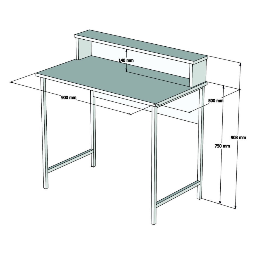Work table USO 90,8x90 cm brown