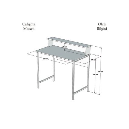 Work table USO 90,8x90 cm white/black